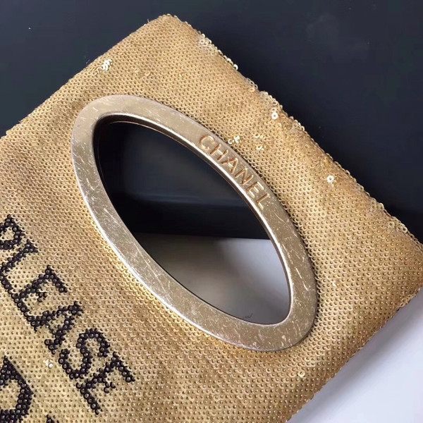 Chanel Please Do Not Disturb Clutch Bag Black/ Gold