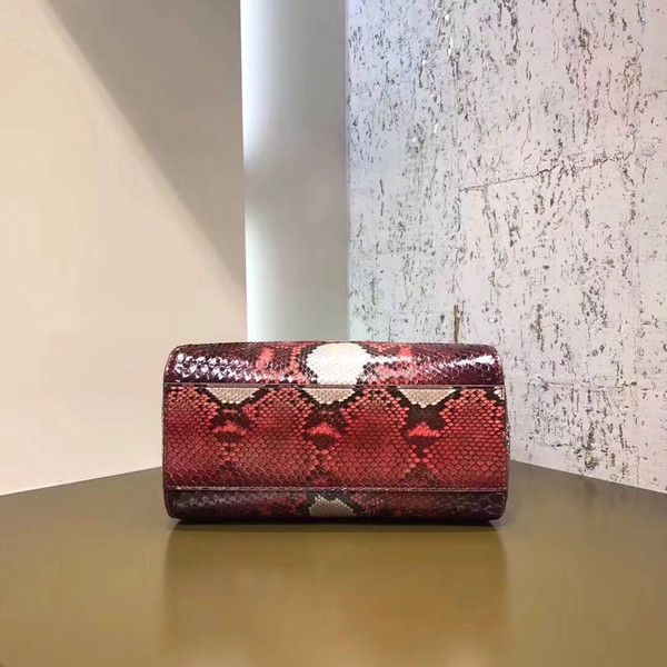 Fendi MINI PEEKABOO handbag in hand-painted Red python