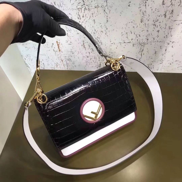 Fendi KAN I F Exotic multicolor leather bag