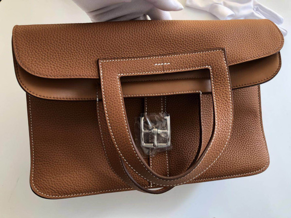 Hermes Gold 31 cm Halzan bag Togo Leather