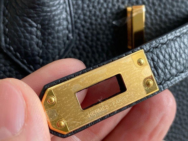 Hermes Black Birkin 25cm Togo Gold Hardware