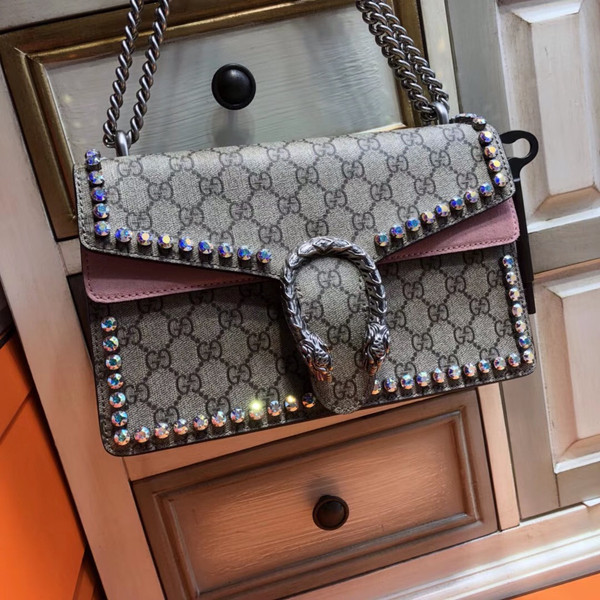 Gucci Dionysus GG small crystal shoulder bag