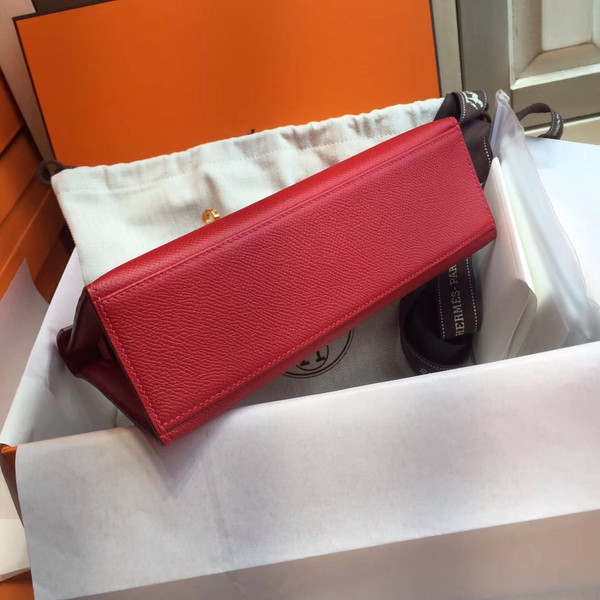 Hermès Q5 Rouge Casaque Mini Kelly Pochette Epsom leather Gold hardware