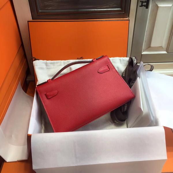 Hermès Q5 Rouge Casaque Mini Kelly Pochette Epsom leather Gold hardware