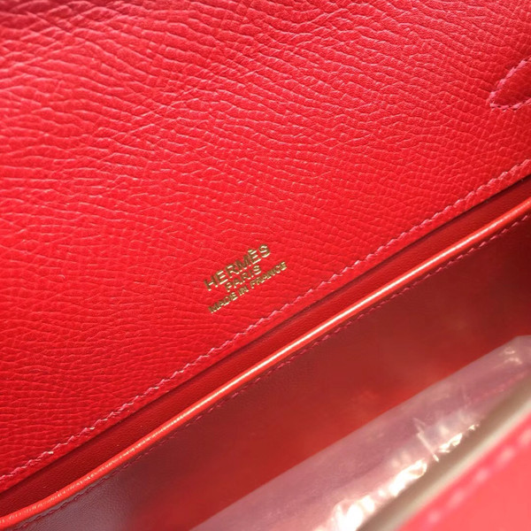 Hermès Q5 Rouge Casaque Mini Kelly Pochette Epsom leather Gold hardware