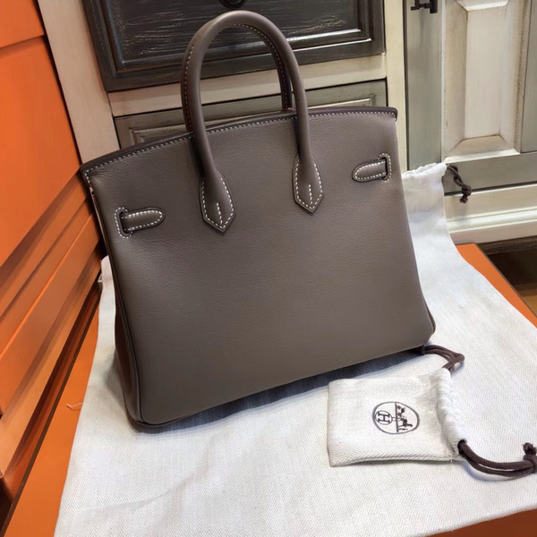 Hermes 18 Etoupe  Birkin 25cm Swift Gold Hardware