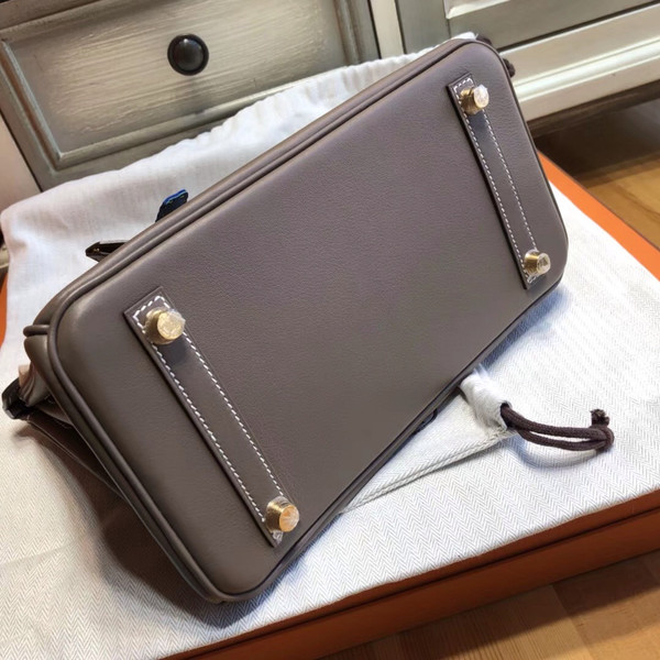 Hermes 18 Etoupe  Birkin 25cm Swift Gold Hardware