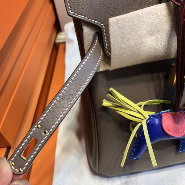 Hermes 18 Etoupe  Birkin 25cm Swift Gold Hardware