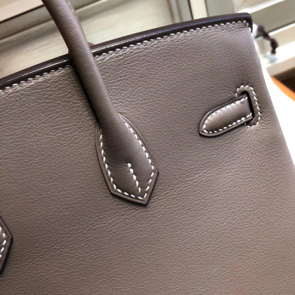 Hermes 18 Etoupe  Birkin 25cm Swift Gold Hardware