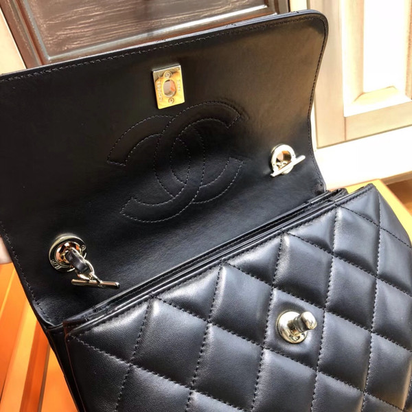 Chanel  Small Trendy CC Top Handle Bag Quilted Lambskin