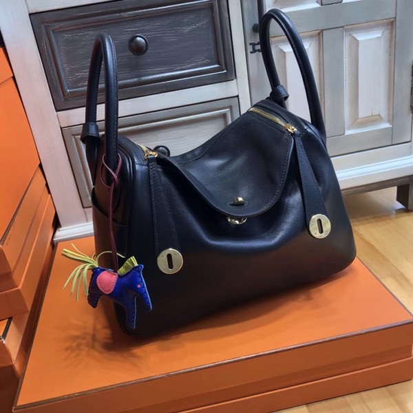Hermes Black Lindy 30 Swift Gold Hardware