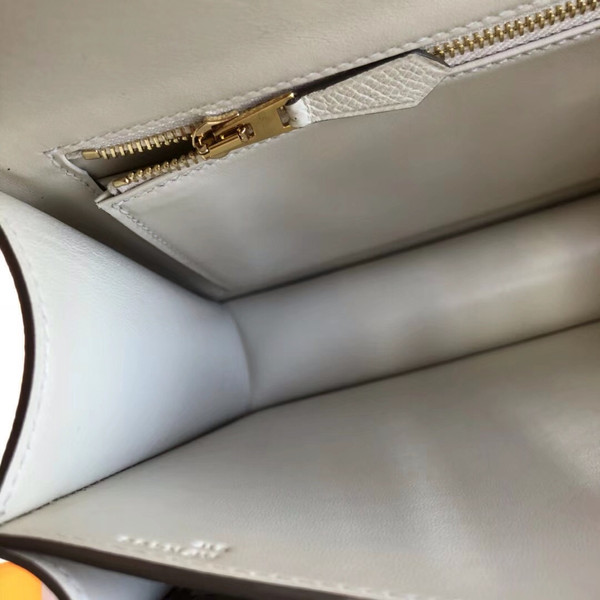 Hermes 10 craie Constance 24 Epsom bag with Gold Hardwares