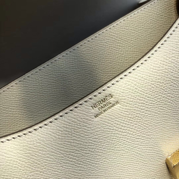 Hermes 10 craie Constance 24 Epsom bag with Gold Hardwares