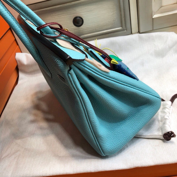 Hermes Blue Atoll 3P Birkin 25cm Togo Gold Hardware