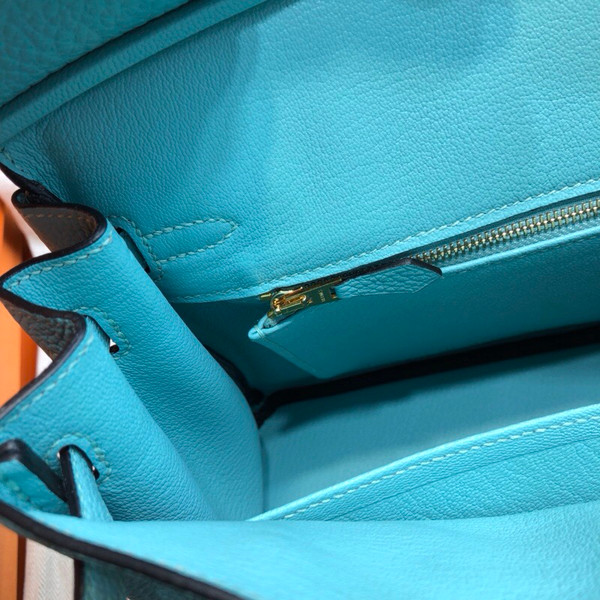 Hermes Blue Atoll 3P Birkin 25cm Togo Gold Hardware
