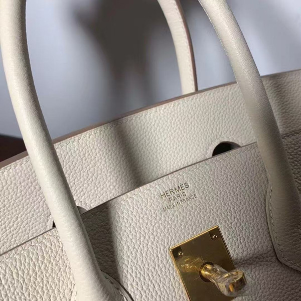Hermès  10 craie Birkin 35  Togo Leather Gold Hardware