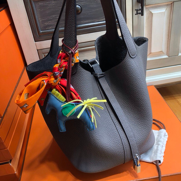 Hermes 8F Etain Picotin Lock MM Togo Leather Bag