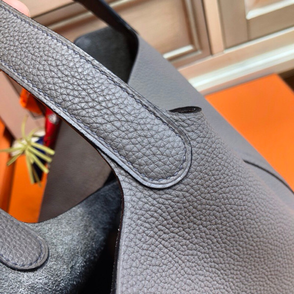 Hermes 8F Etain Picotin Lock MM Togo Leather Bag