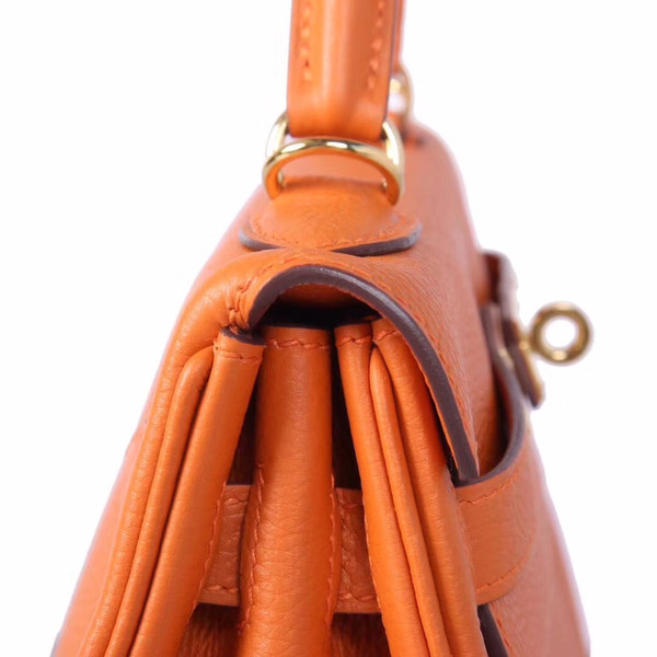 Hermès Orange Kelly 32 Togo Gold Hardware