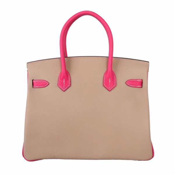 Hermes Bi-Colour CK81 Gris Tourterelle / E5 Rose Tyrien Birkin 30 cm Epsom Palladium  Hardware