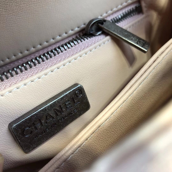 Chanel Pink Python Flap Bag with top handle