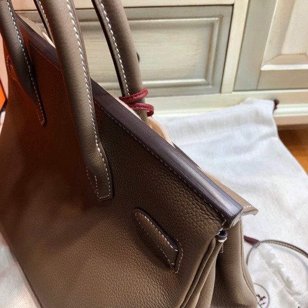 Hermès 18 Etoupe Birkin 30 cm Togo Leather Gold Hardware