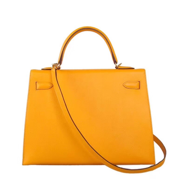 Hermès 9V Sun Yellow Kelly 32 Togo Epsom Gold Hardware