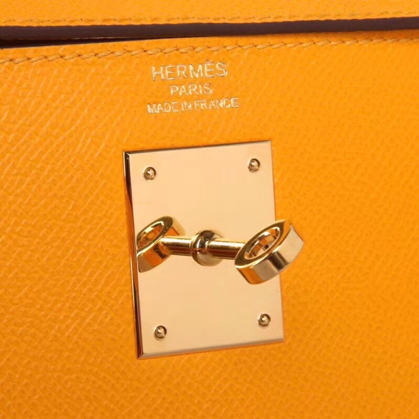 Hermès 9V Sun Yellow Kelly 32 Togo Epsom Gold Hardware
