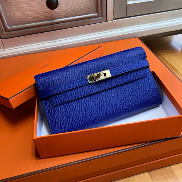 Hermes Kelly Classic wallet Bleu électrique