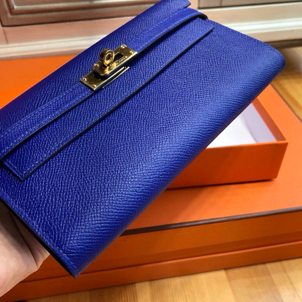 Hermes Kelly Classic wallet Bleu électrique