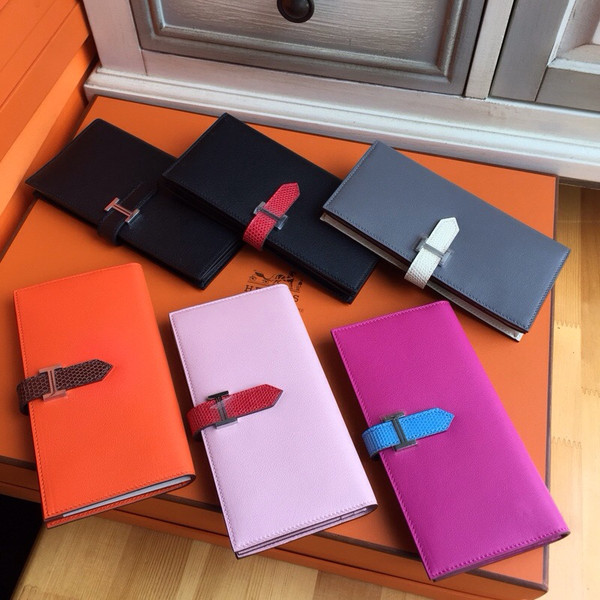 Hermes Bearn wallet Bi-Colour Epsom leather/Lizard Multiple colors