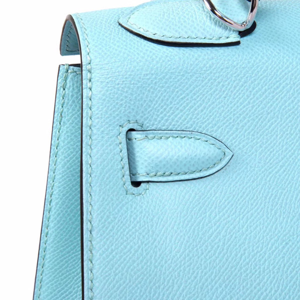 Hermès Blue Atoll  Kelly 25  Epsom Palladium Hardware