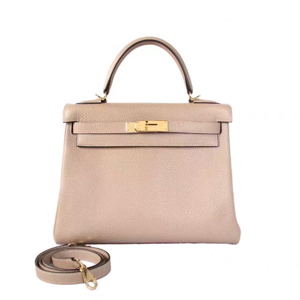 Hermès Gris Tourterelle  Kelly 25  Togo Gold Hardware