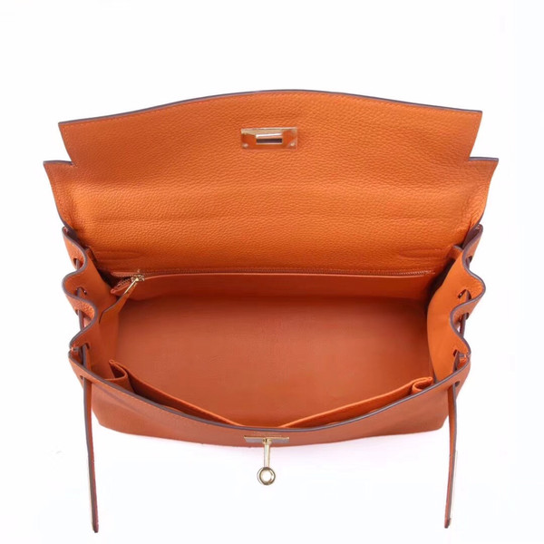 Hermès Orange  Kelly 32  Togo Gold Hardware