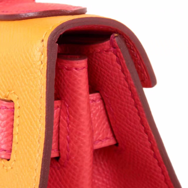 Hermes Special Order Bi-Colours 9V Jaune d'Or / T5 Rose Jaipur Kelly 28 cm Epsom Gold Hardware