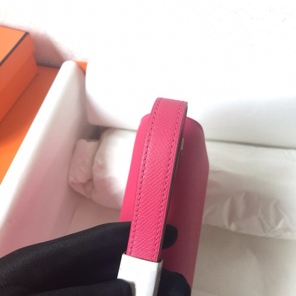 Hermes E5 Rose Tyrien Epsom leather 18cm Gold Hardware