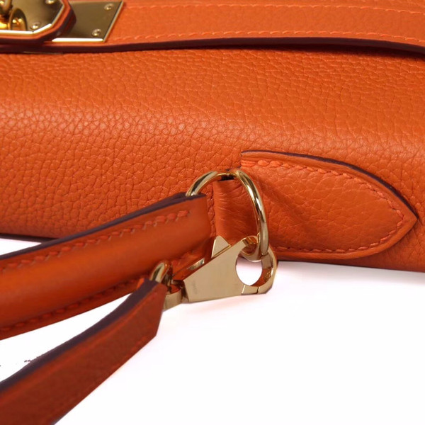 Hermès Orange Kelly 25 Epsom Leather Gold Hardware