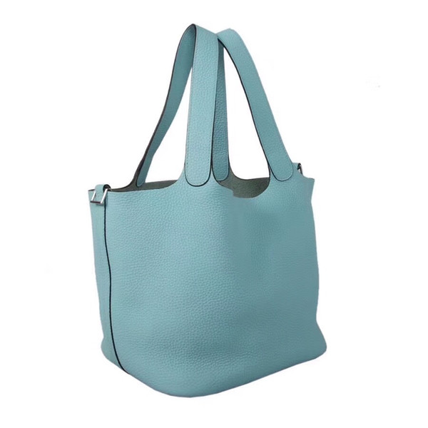 Hermes Blue Atoll 3P Picotin Lock MM Togo Leather Bag