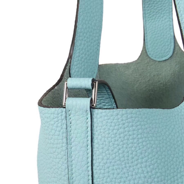 Hermes Blue Atoll 3P Picotin Lock MM Togo Leather Bag
