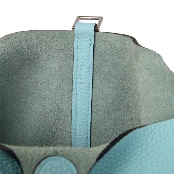 Hermes Blue Atoll 3P Picotin Lock MM Togo Leather Bag