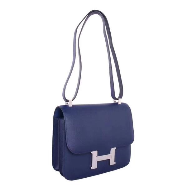 Hermes Blue Saphir CK73 Constance Togo leather 18cm Palladium Hardware