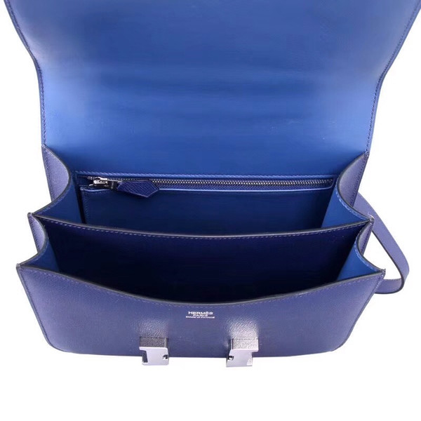Hermes Blue Saphir CK73 Constance Togo leather 18cm Palladium Hardware