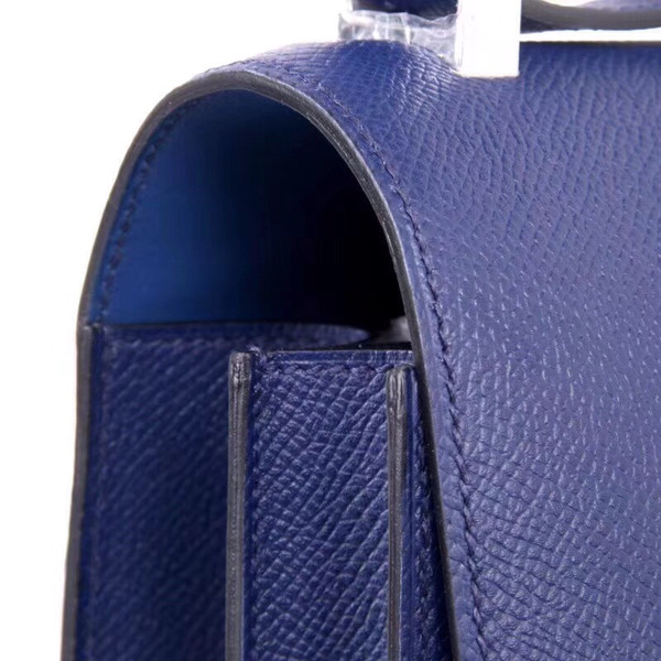 Hermes Blue Saphir CK73 Constance Togo leather 18cm Palladium Hardware