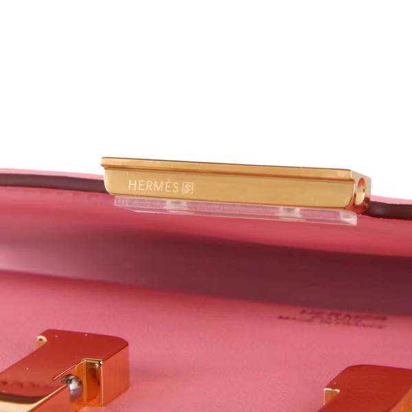 Hermes P1 Sakura Pink Constance Togo leather 18cm Gold Hardware