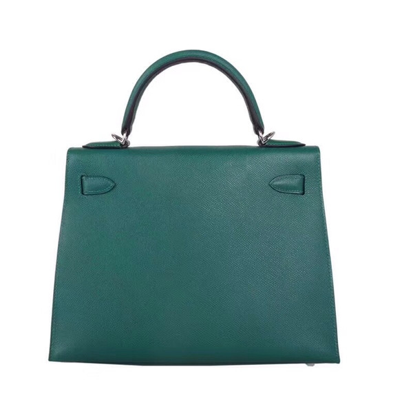Hermes 6L Vert Bengale Emerald Kelly 28 cm Epsom Palladium Hardware