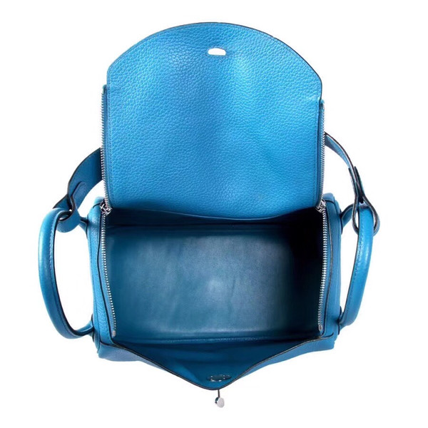 Hermes 7W Bleu Izmir Lindy 30 Togo Palladium Hardware