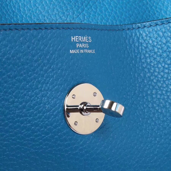 Hermes 7W Bleu Izmir Lindy 30 Togo Palladium Hardware