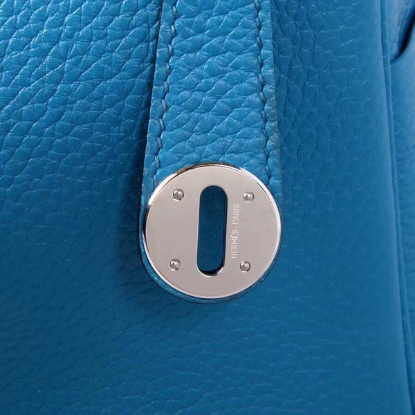 Hermes 7W Bleu Izmir Lindy 30 Togo Palladium Hardware
