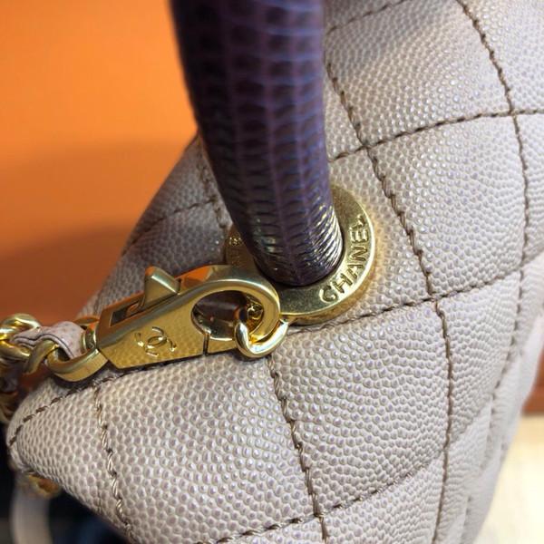 Chanel Nude Calfskin/Lizard Coco Handle Bag