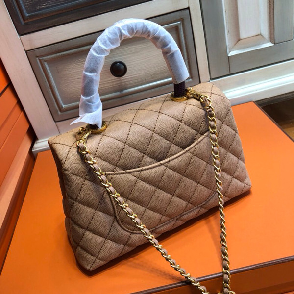 Chanel Nude Calfskin/Lizard Coco Handle Bag